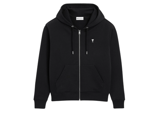Ami De Coeur Zipped Hoodie Black