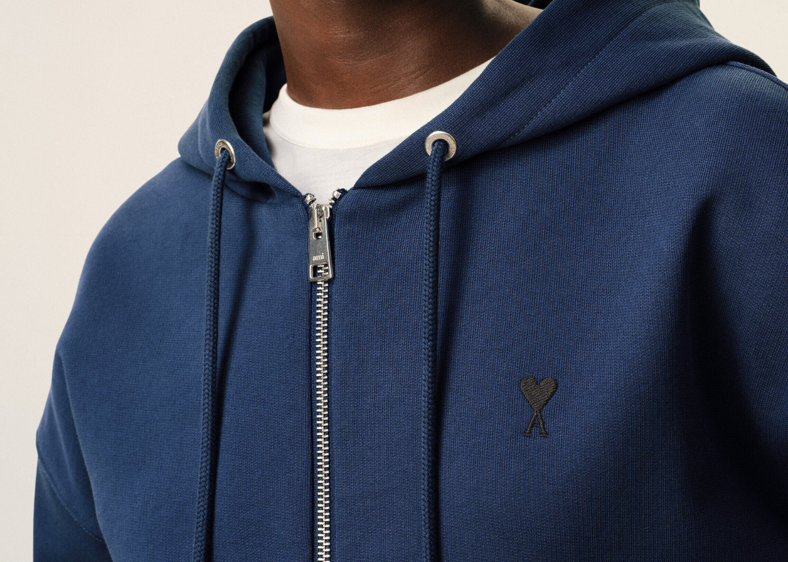 Ami De Coeur Zipped Hoodie Blue