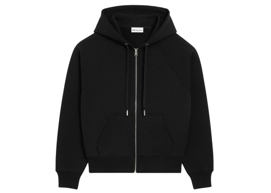 Ami De Coeur Zipped Hoodie Cotton Black