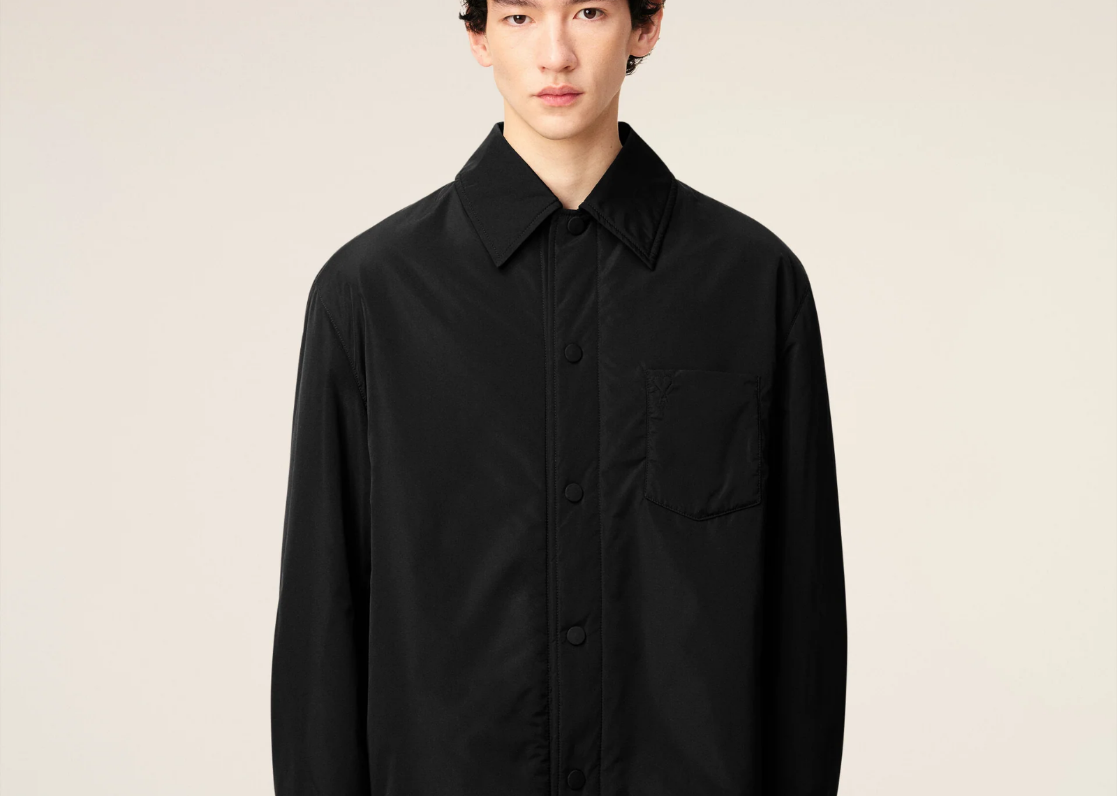 Black Taffetas Padded Ami De Coeur Overshirt