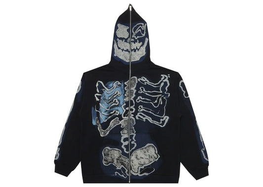 Cactus Jack by Travis Scott For Fragment Skeleton Graffiti Full Zip Hoodie Black