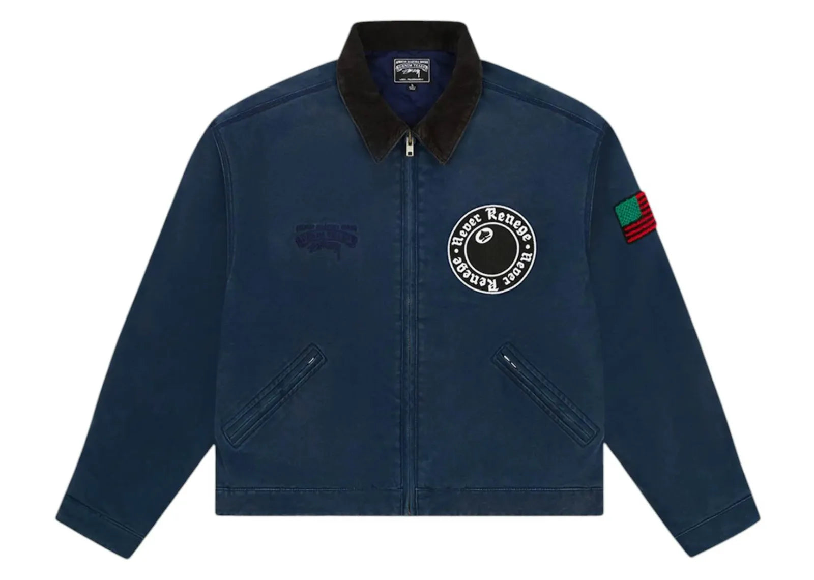 x Stussy Never Renege Canvas Work Jacket Navy Black