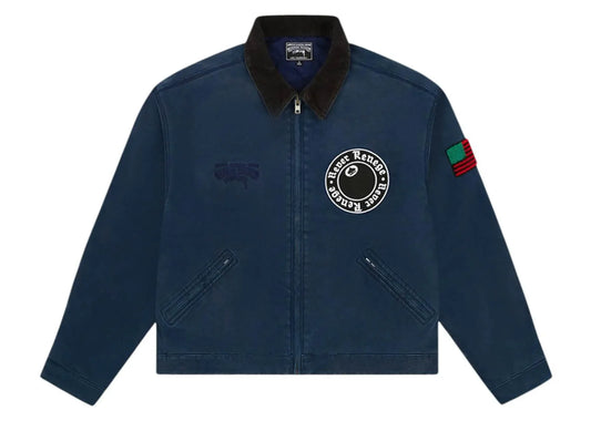 x Stussy Never Renege Canvas Work Jacket Navy Black
