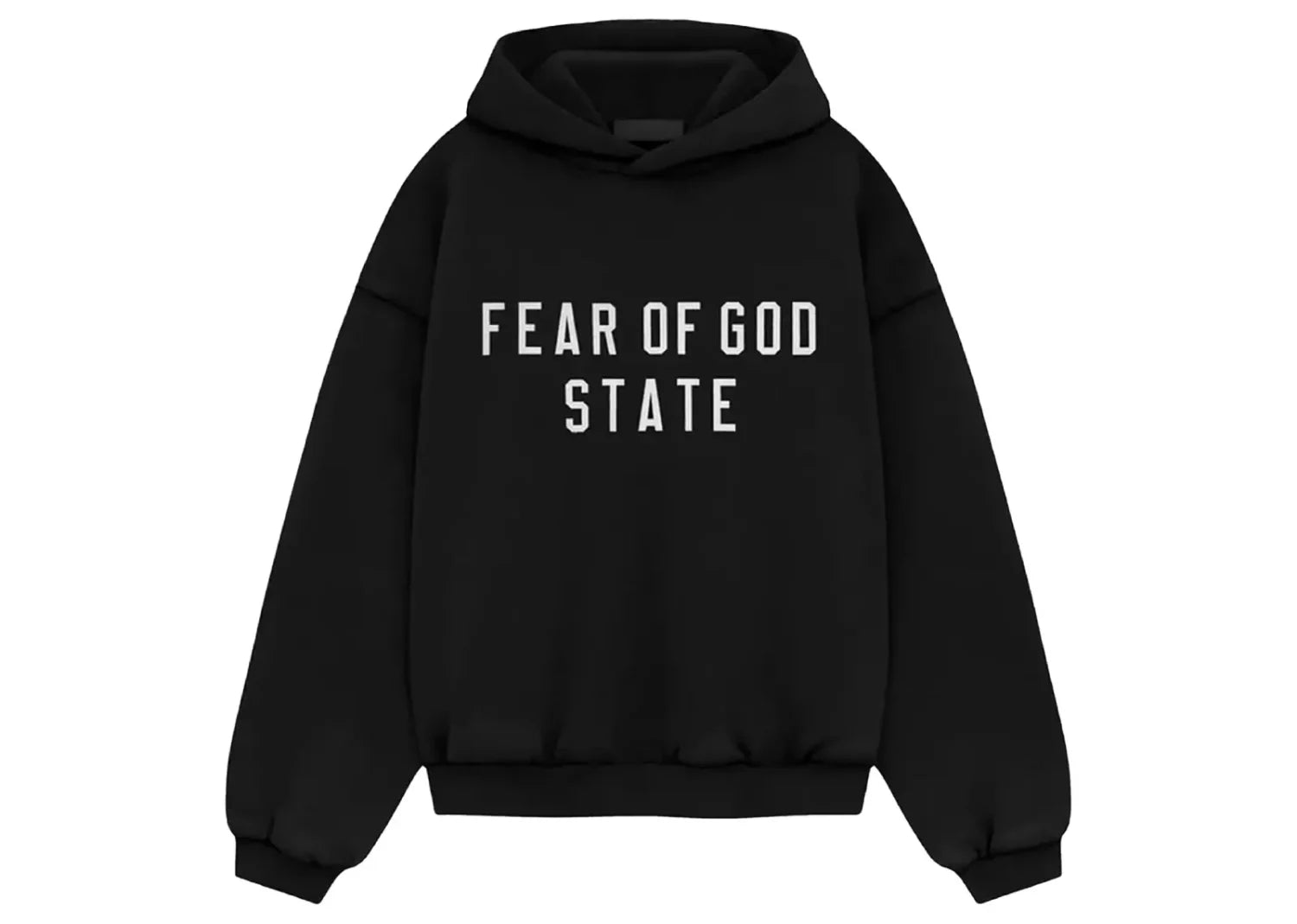 Essentials Arch Logo Hoodie Jet Black