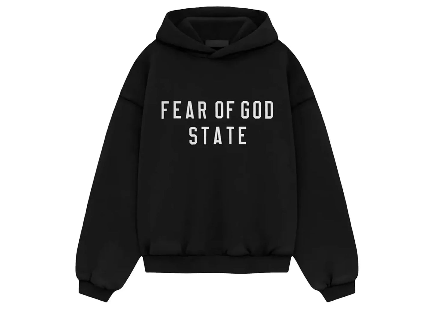 Essentials Pullover Hoodie Applique Logo Dark Slate Stretch Limo Black