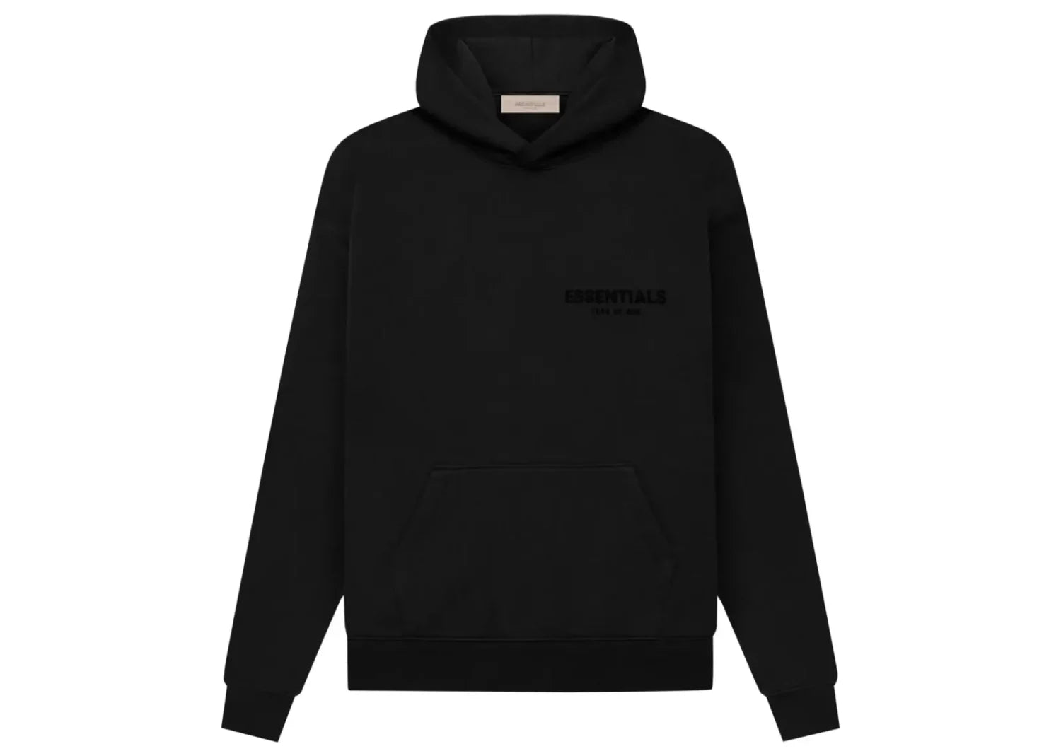 Essentials Pullover Chest Logo Hoodie Stretch Limo Black