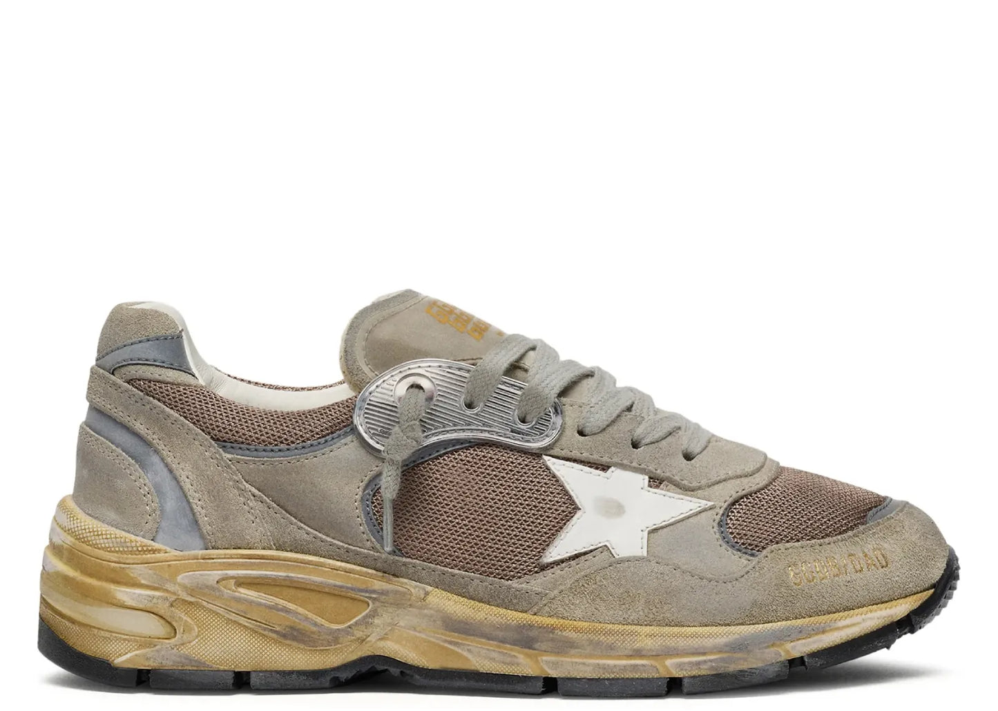 Dad-Star Dove Gray Suede Silver Mesh White Star (W)