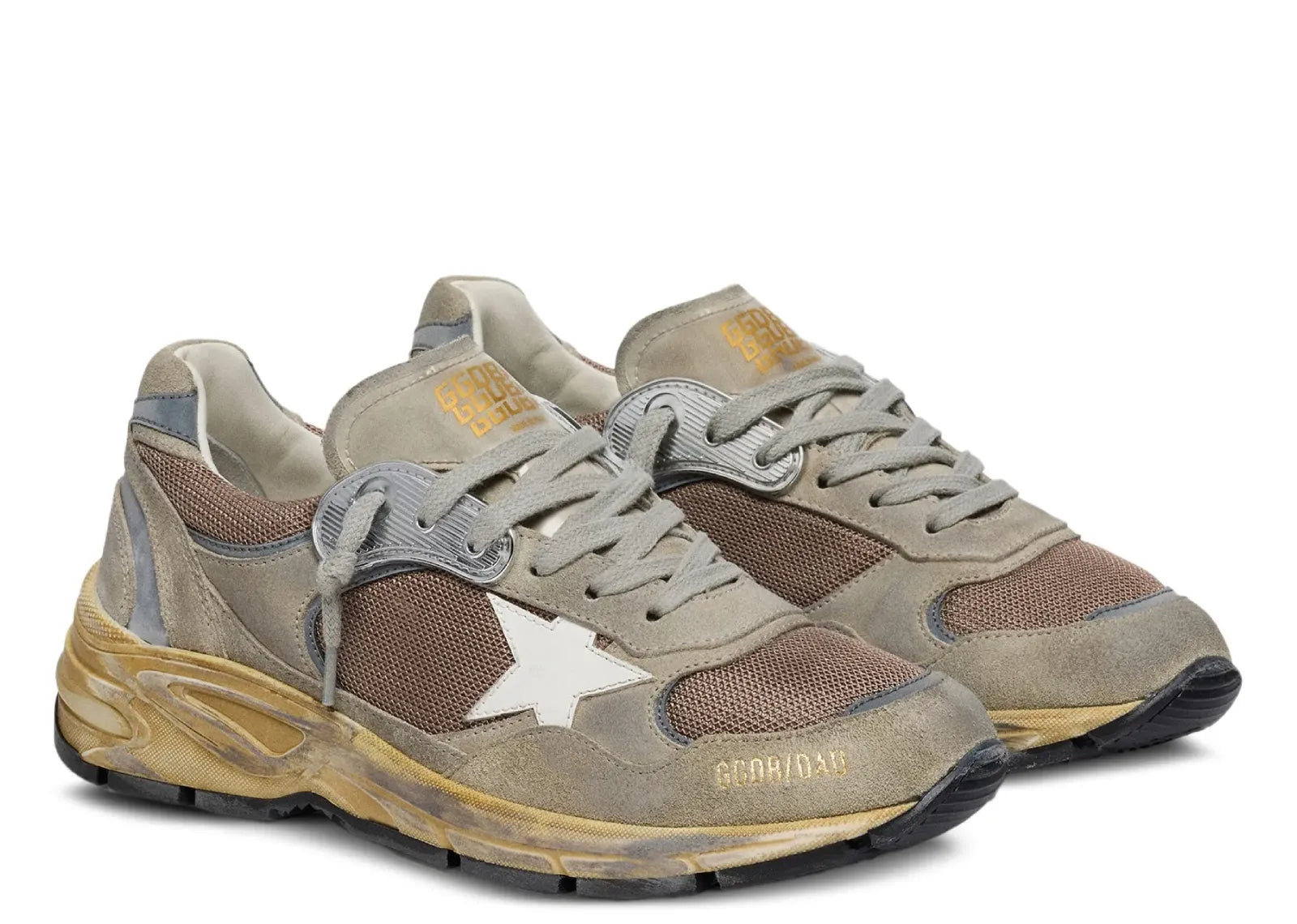 Dad-Star Dove Gray Suede Silver Mesh White Star (W)