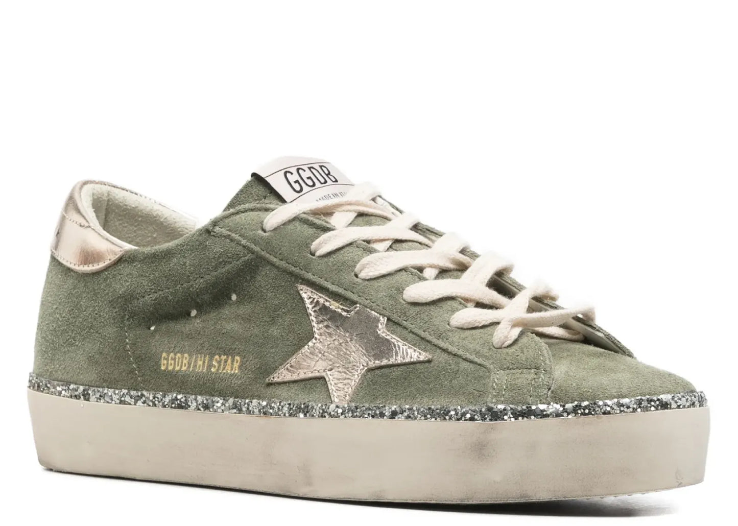 Hi-Star Green Suede Glitter Metallic Heel (W)