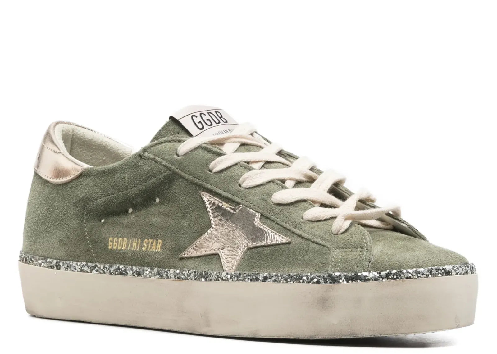 Hi-Star Green Suede Glitter Metallic Heel (W)