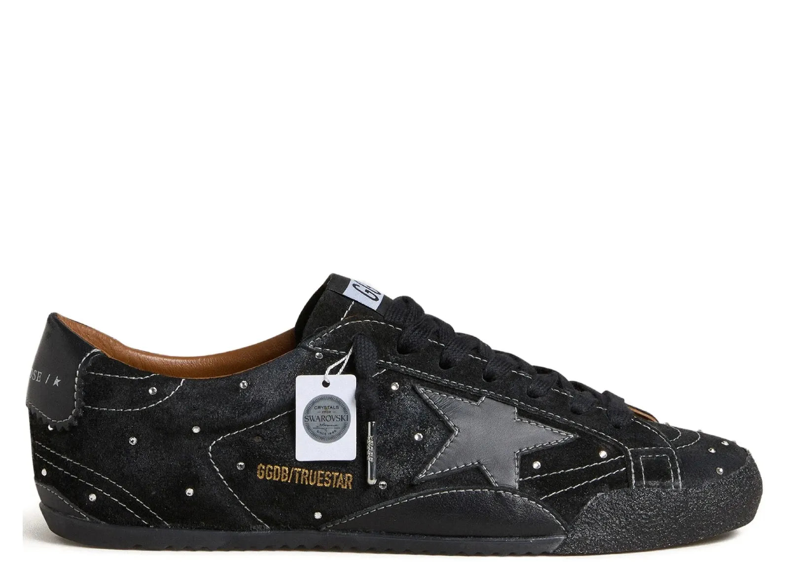 True-Star Black Suede Swarovski Crystal Black Star Heel (W)