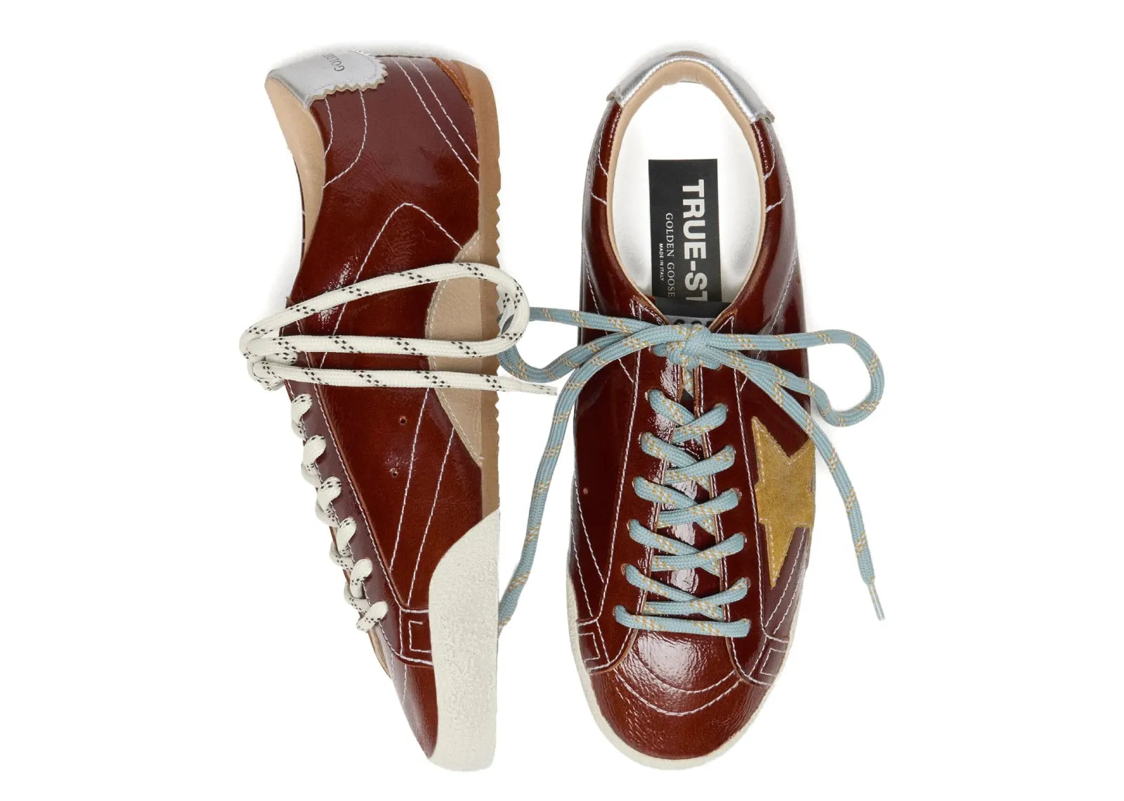 True-Star Burgundy Naplak Yellow Suede Star Silver Heel (W)