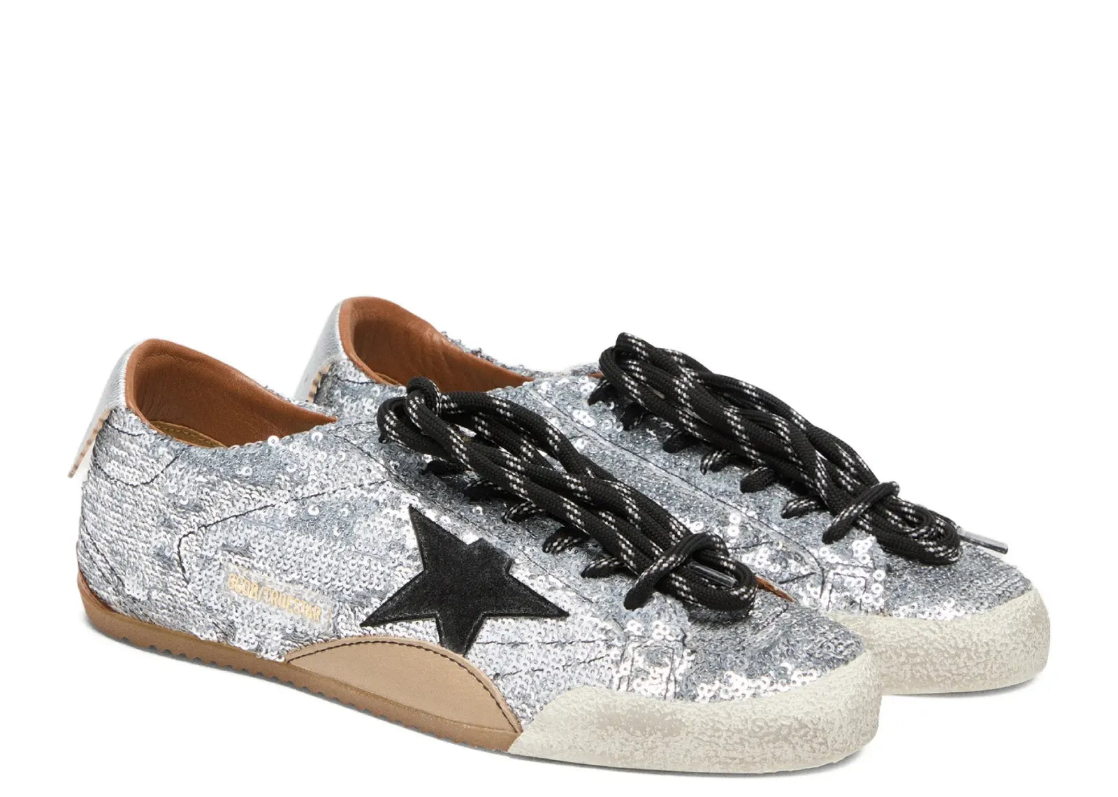 True-Star Silver Sequin Black Suede Star Silver Heel (W)