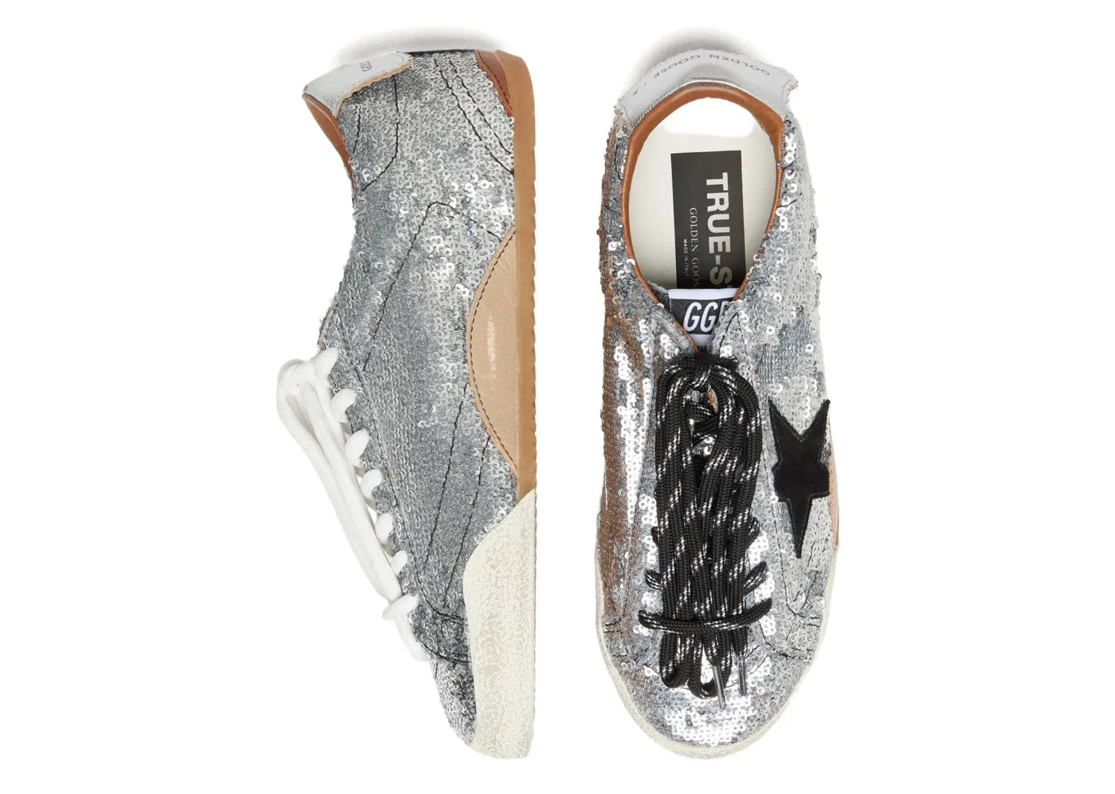 True-Star Silver Sequin Black Suede Star Silver Heel (W)