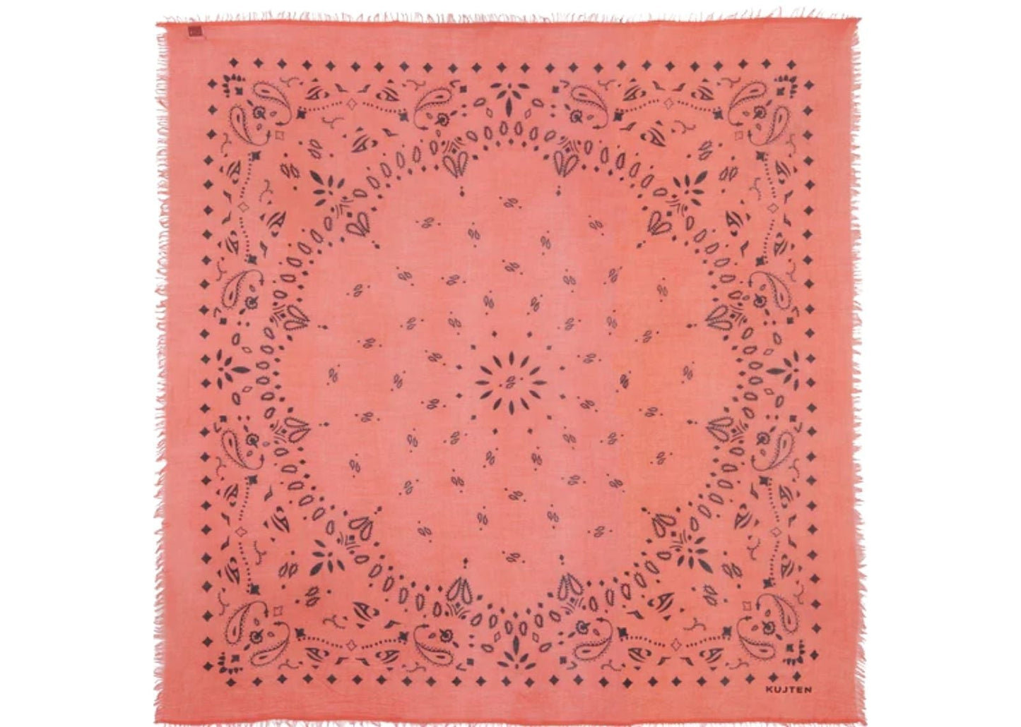 Extra Large Cashmere Bandana Neon Coral