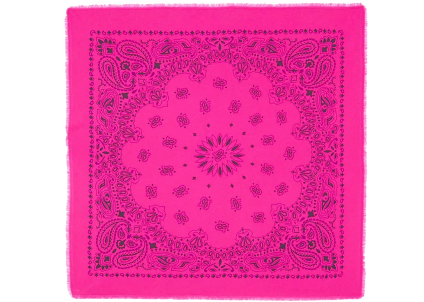 Large Cashmere Bandana Hachiko Bico Neon Pink