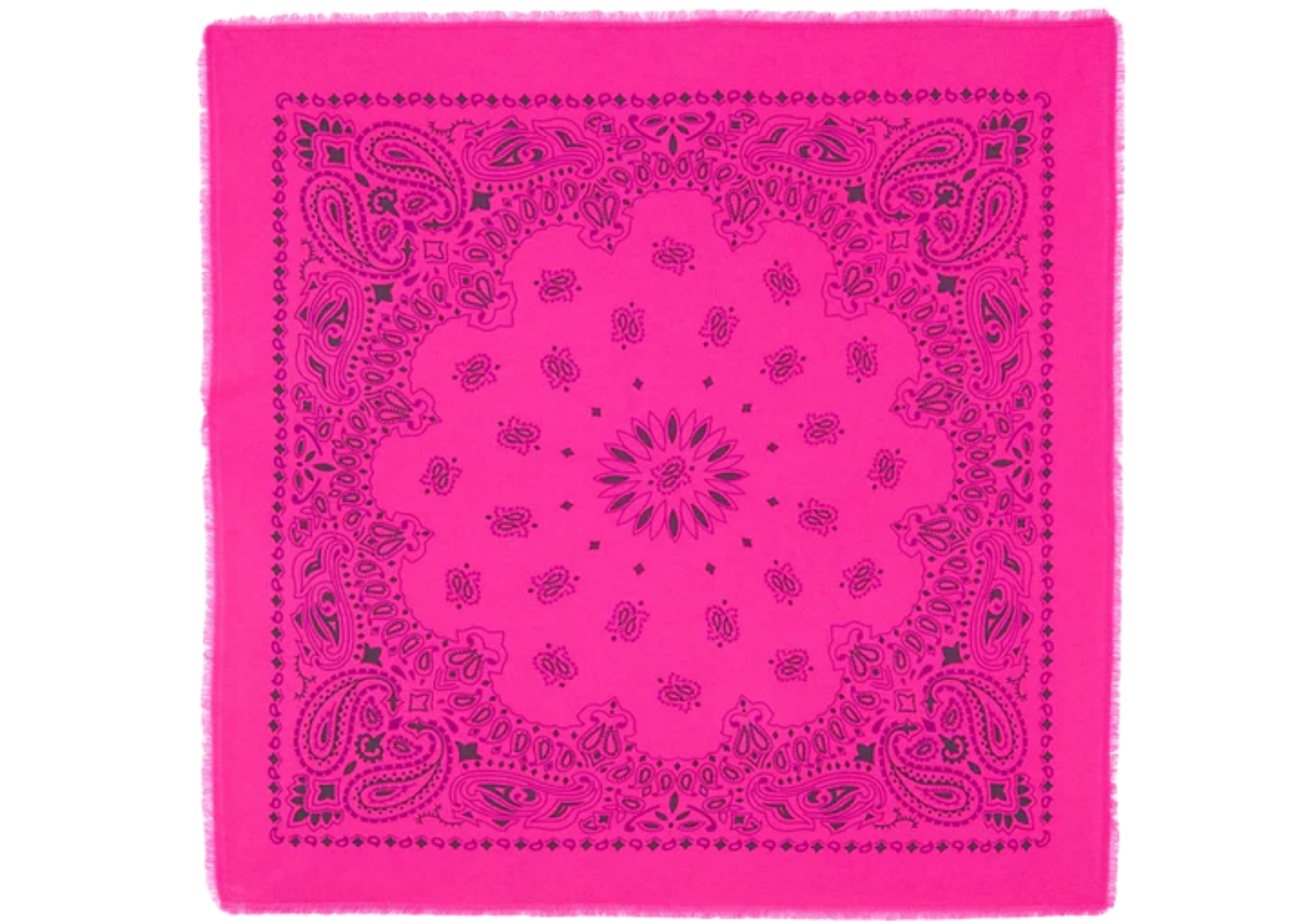 Large Cashmere Bandana Hachiko Bico Neon Pink