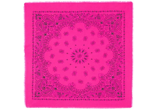 Large Cashmere Bandana Hachiko Bico Neon Pink