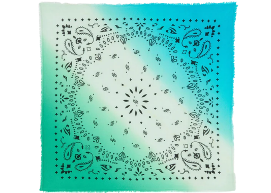Large Cashmere Bandana Hachiko Dip Dye Jade Green