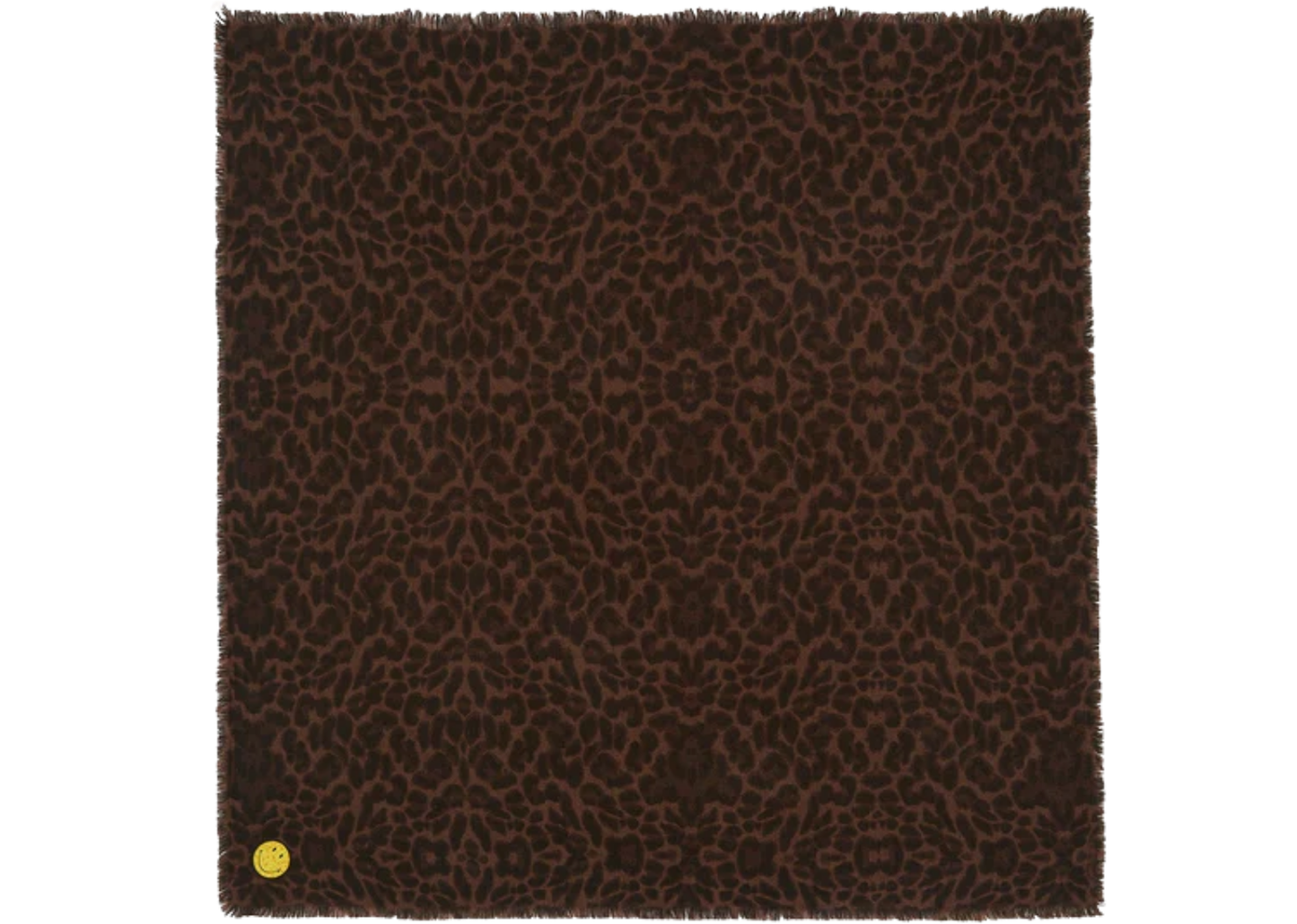 Large Cashmere Bandana Hachiko Leo Smiley Leoprint Spicy Brown