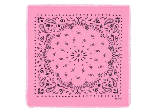 Small Cashmere Bandana Hachi Bubble Pink