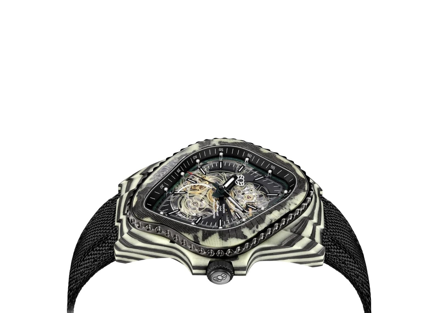 Black Carbon Fiber Resin Composite Green Glow