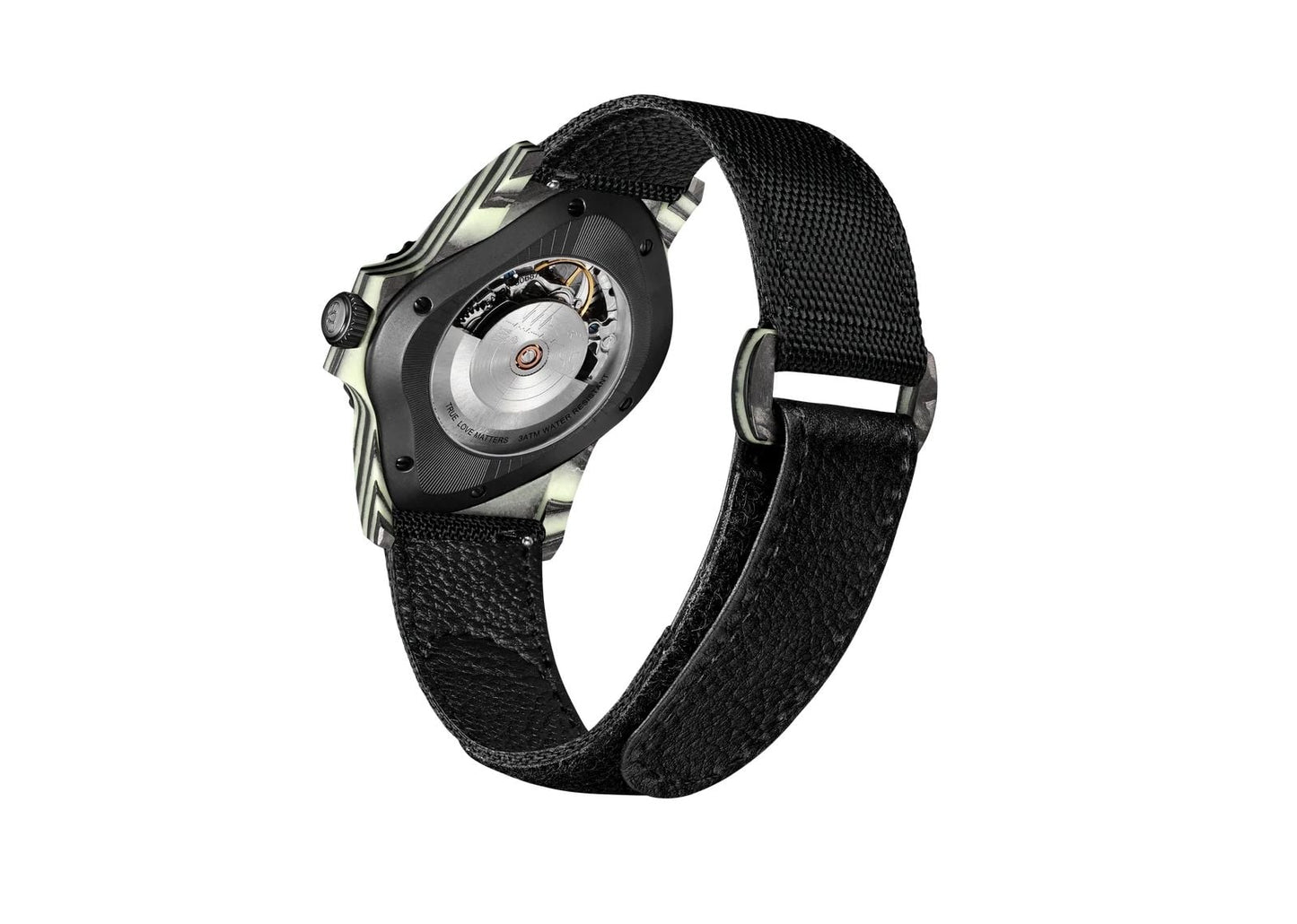Black Carbon Fiber Resin Composite Green Glow
