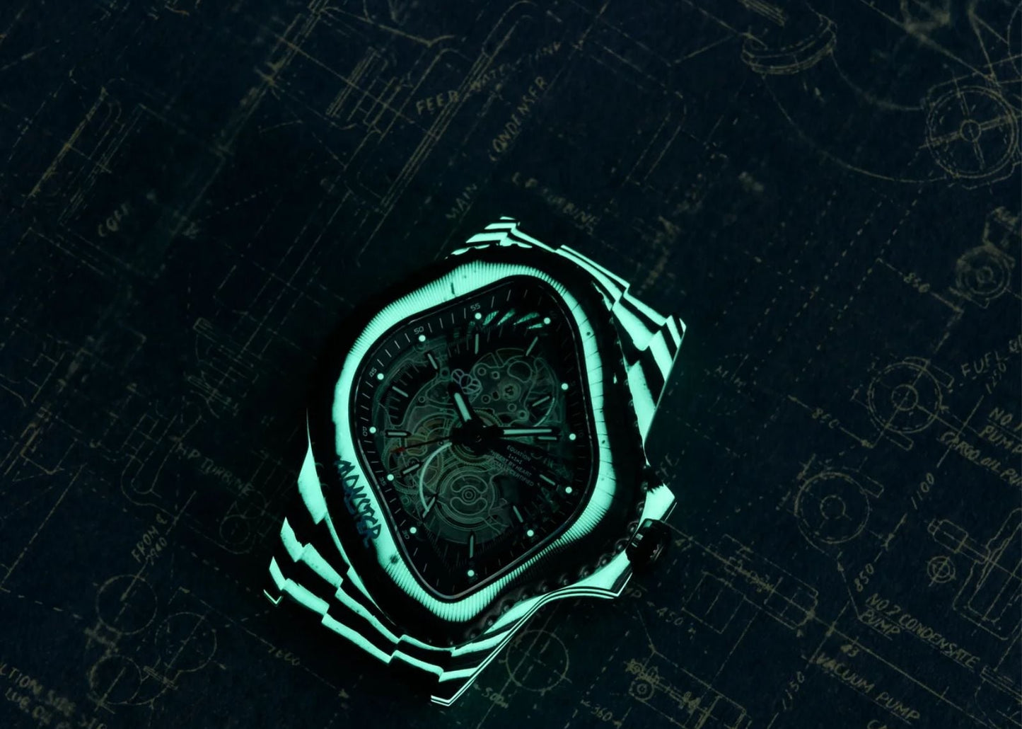 Black Carbon Fiber Resin Composite Green Glow