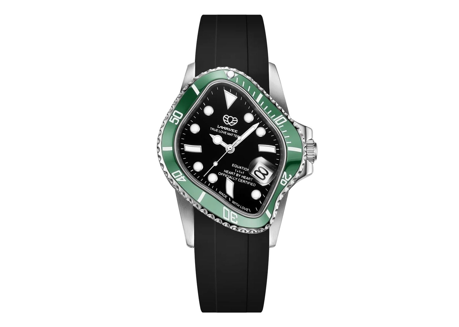 Black Fluoroelastomer Strap Green & Black