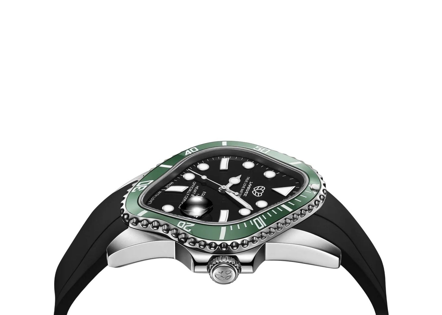 Black Fluoroelastomer Strap Green & Black