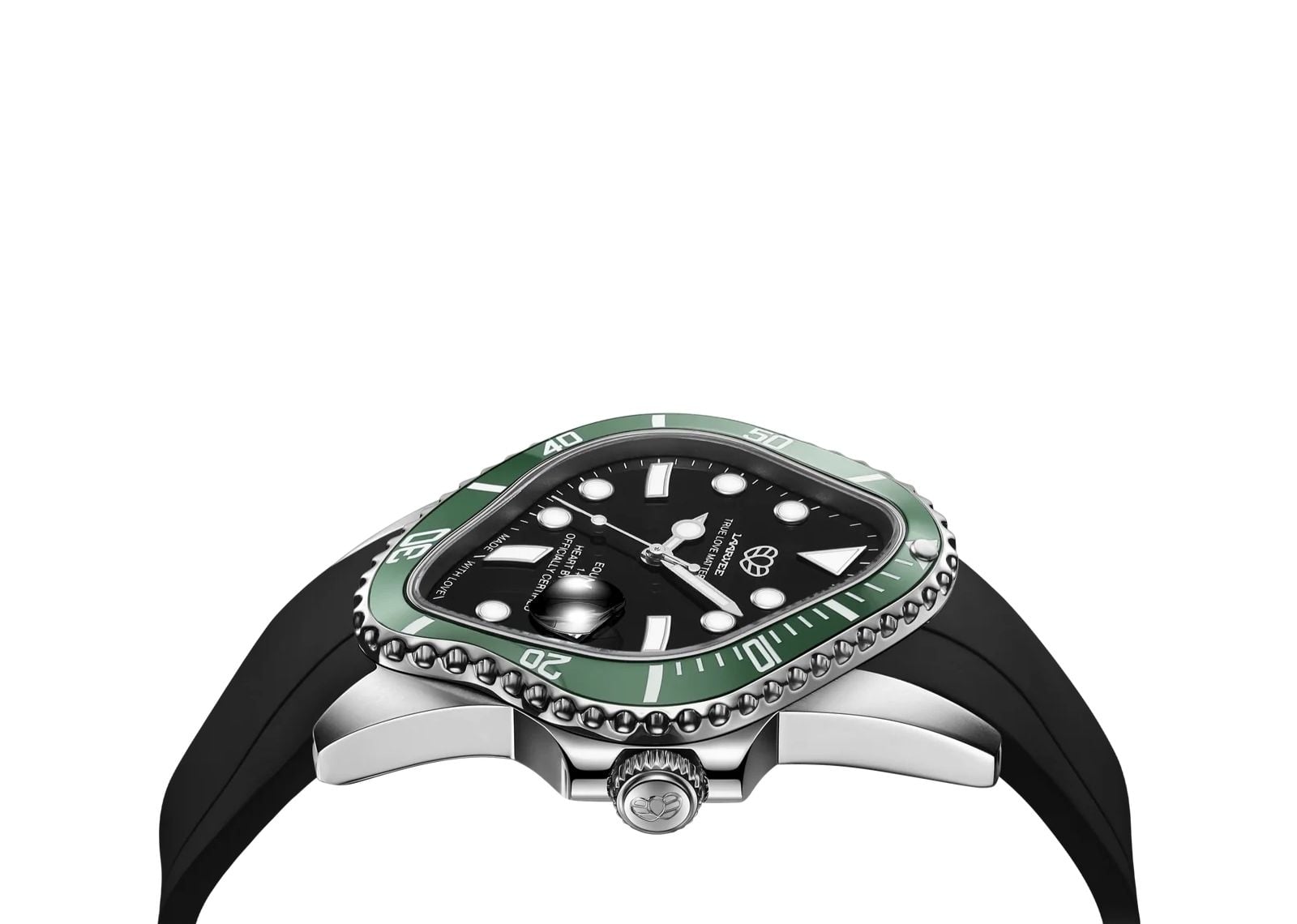 Black Fluoroelastomer Strap Green & Black