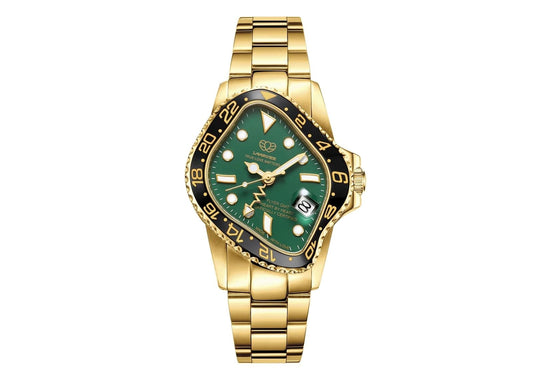 Golden Precision Steel Black & Green GMT