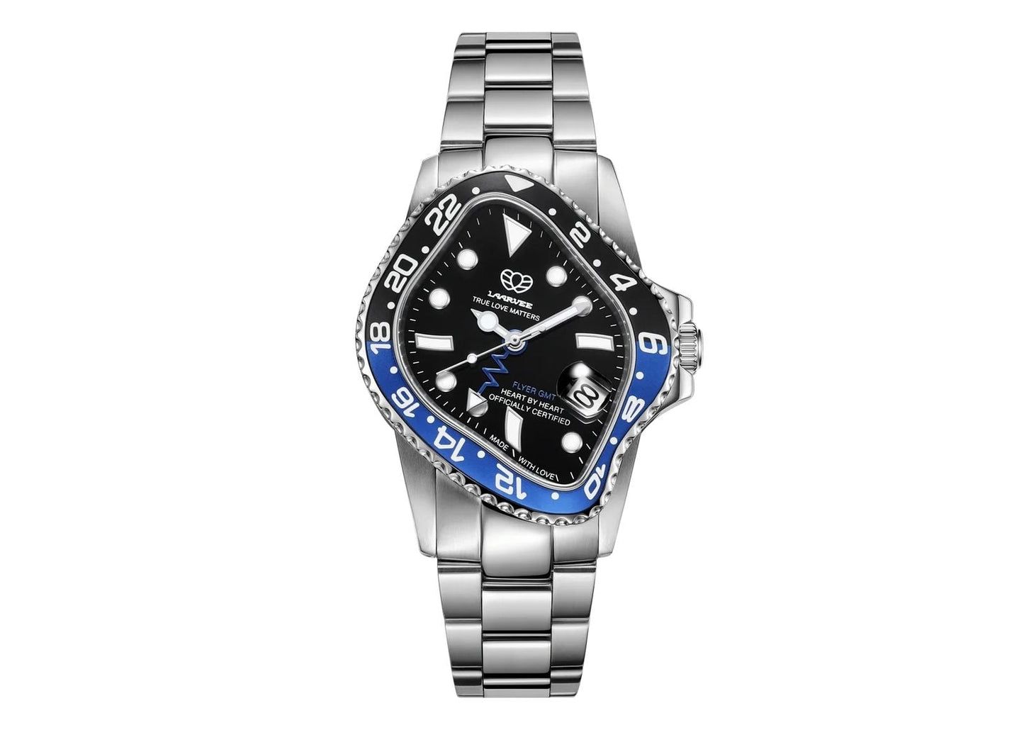 Silver Precision Steel Black Blue & Black GMT