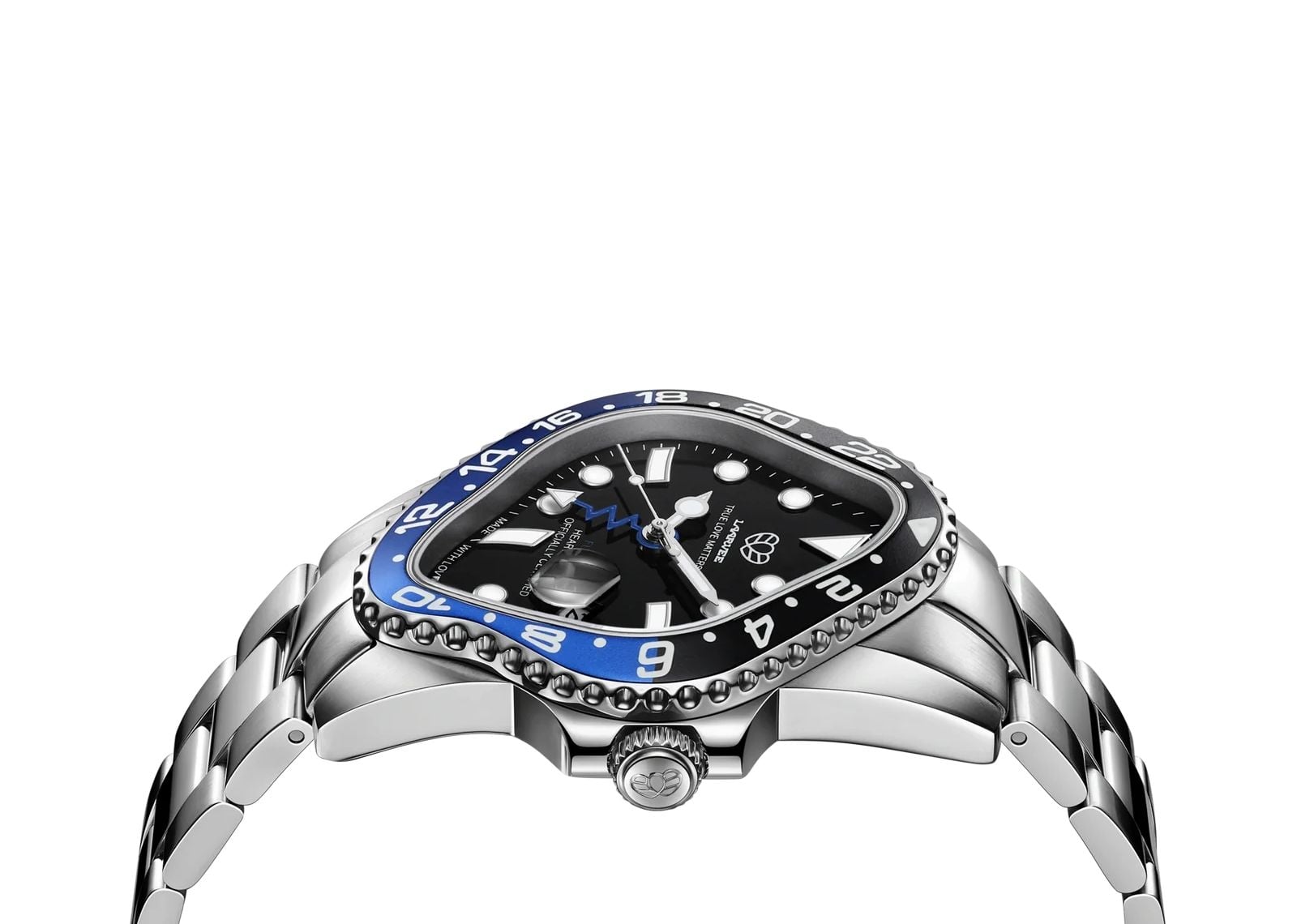 Silver Precision Steel Black Blue & Black GMT