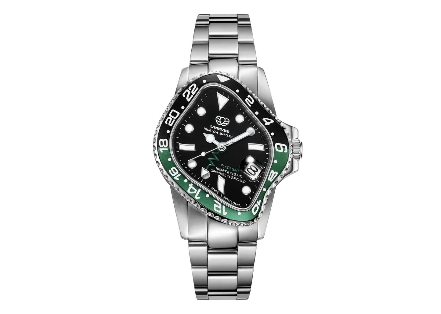 Silver Precision Steel Black Green & Black GMT