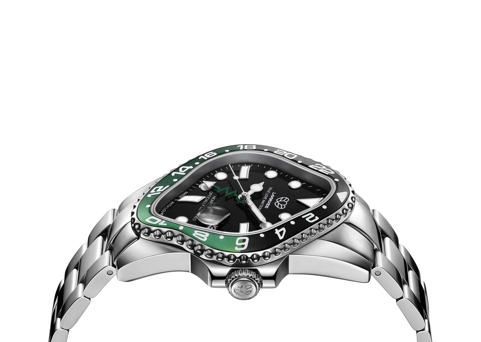Silver Precision Steel Black Green & Black GMT