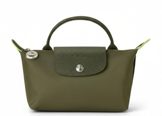 Le Pliage Green Pouch With Handle Forest