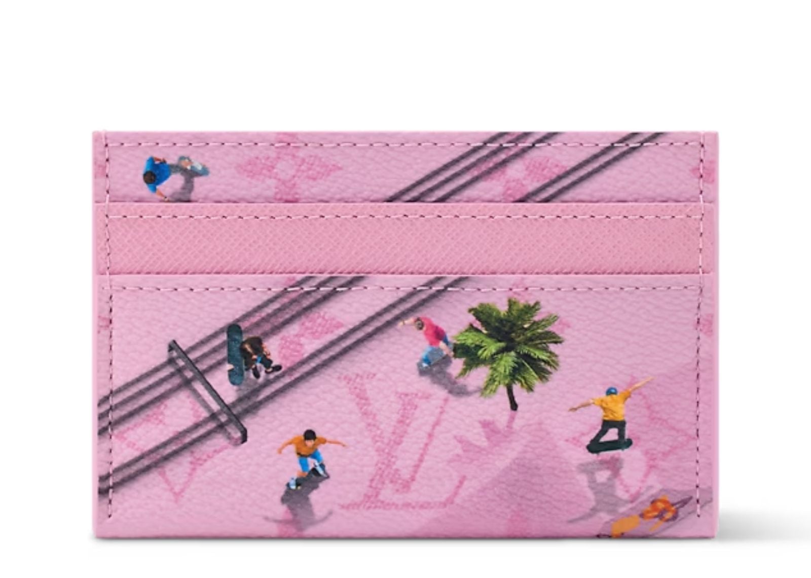 Skateboard Double Card Case Skateboard/Pink