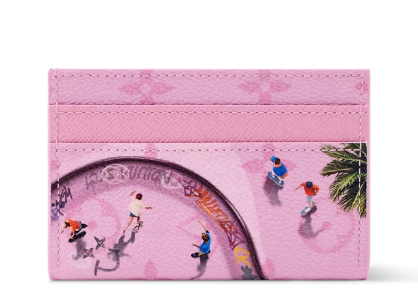 Skateboard Double Card Case Skateboard/Pink