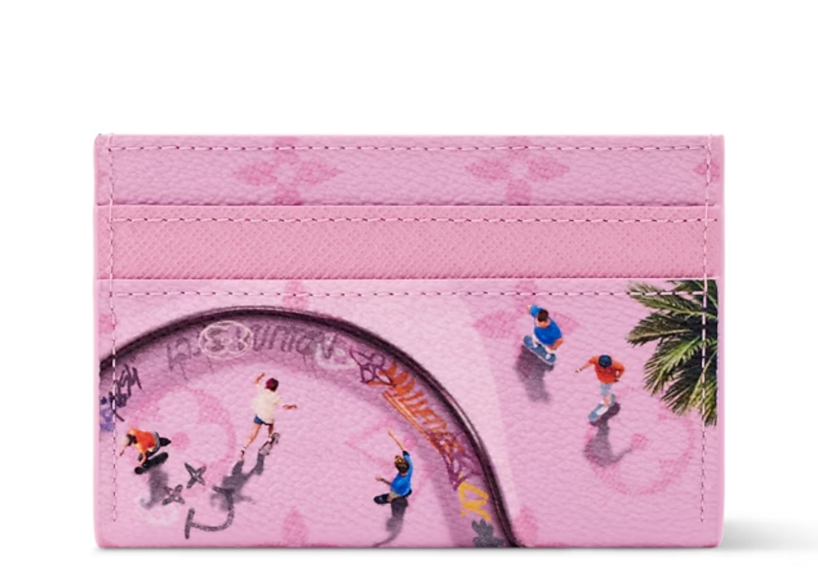 Skateboard Double Card Case Skateboard/Pink