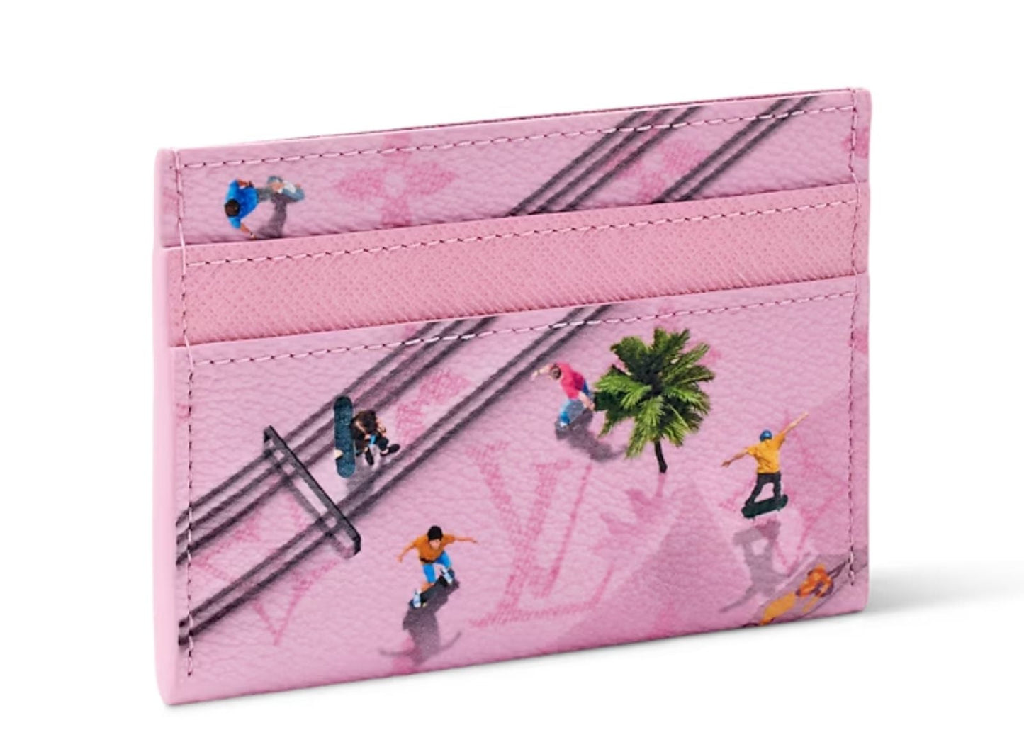 Skateboard Double Card Case Skateboard/Pink