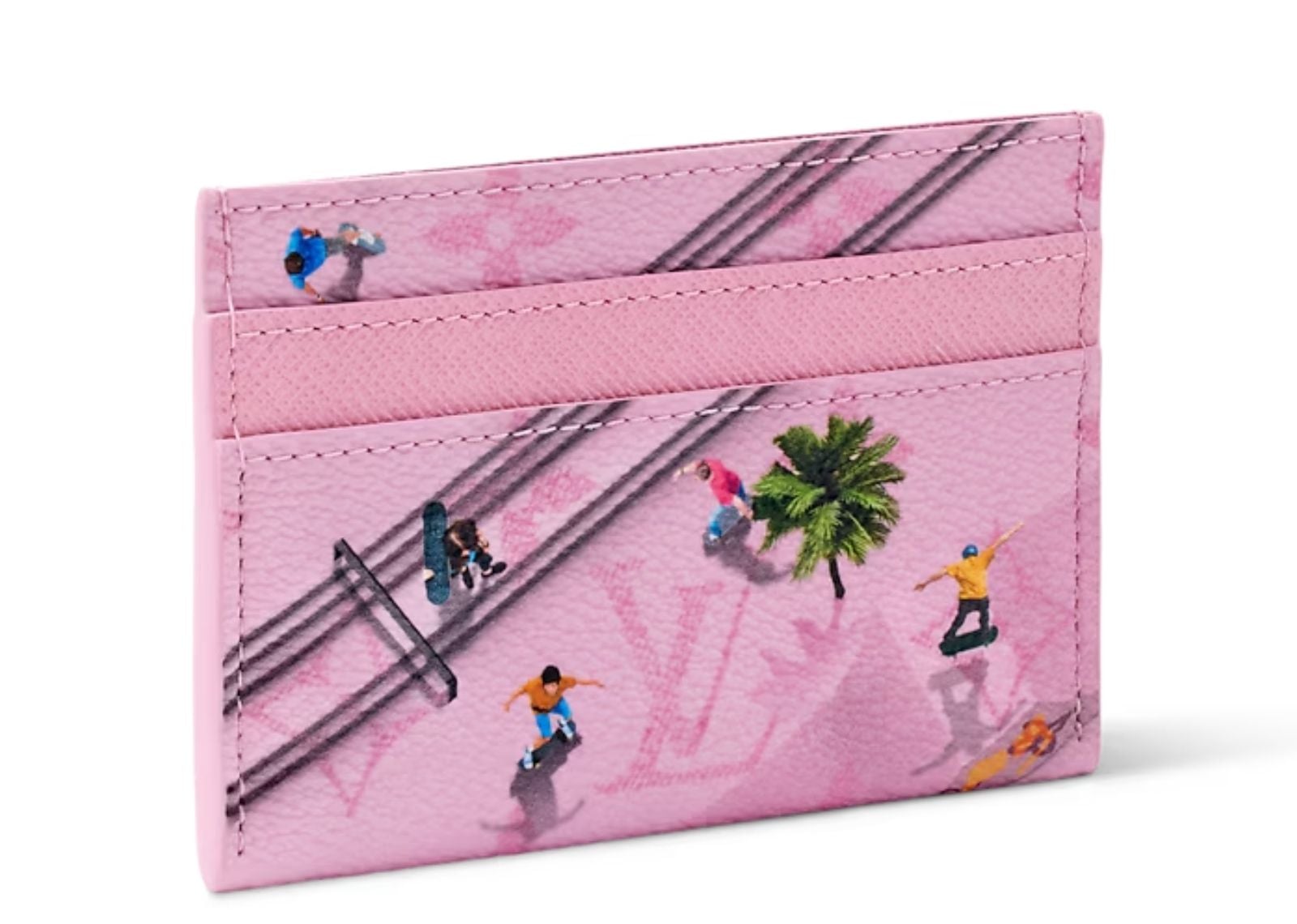 Skateboard Double Card Case Skateboard/Pink