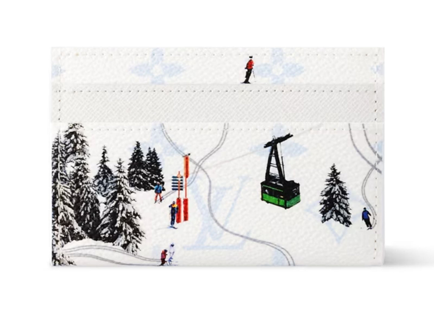 Ski Double Card Case White
