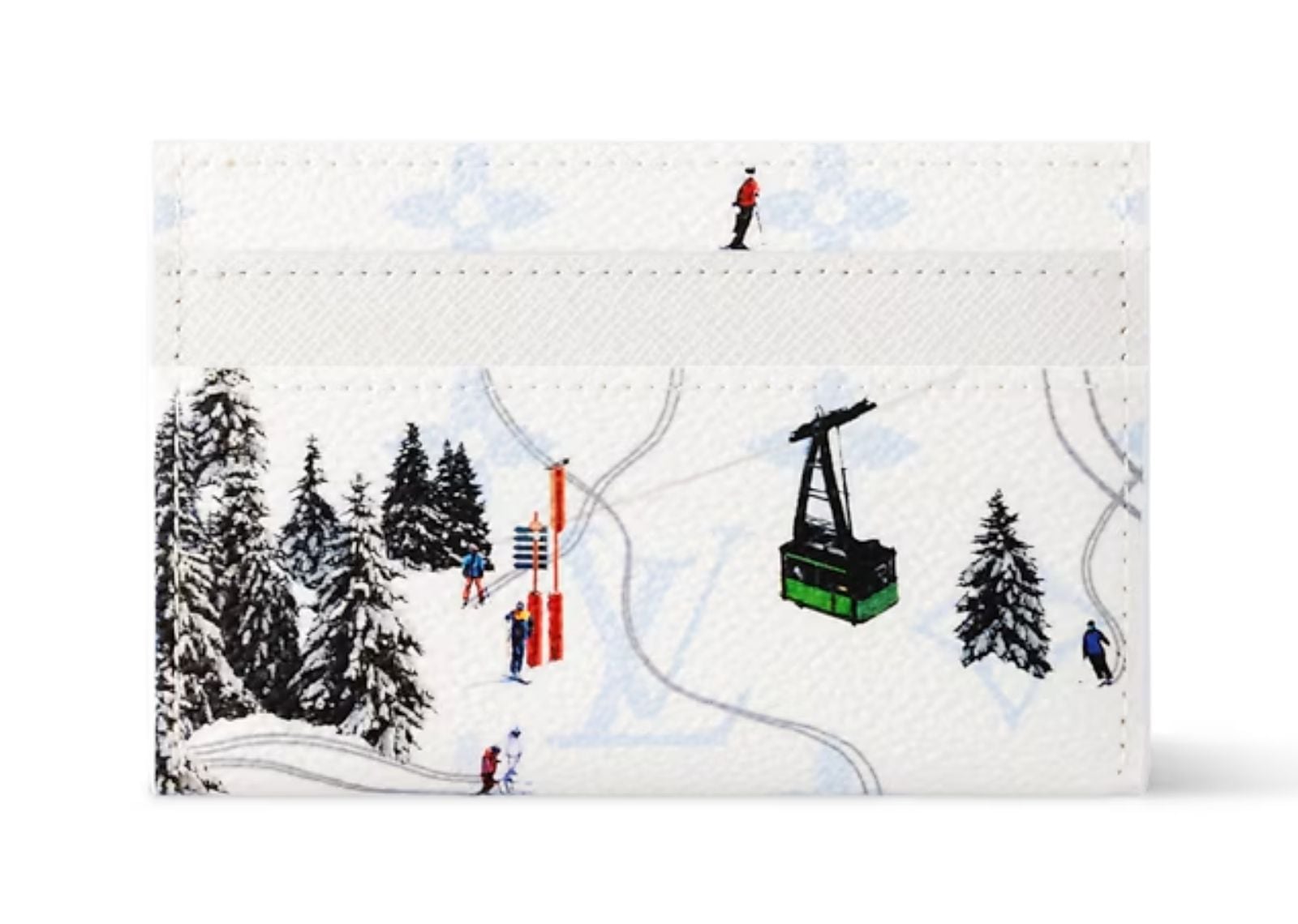 Ski Double Card Case White