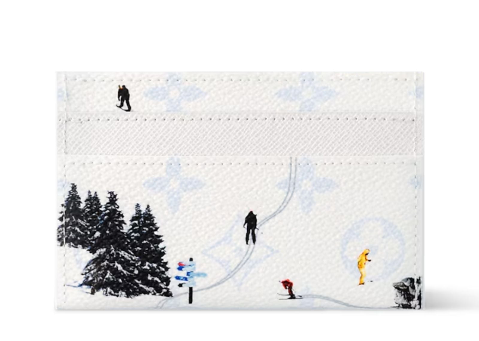 Ski Double Card Case White