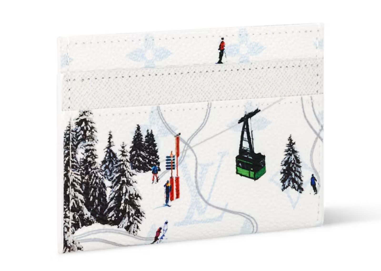 Ski Double Card Case White