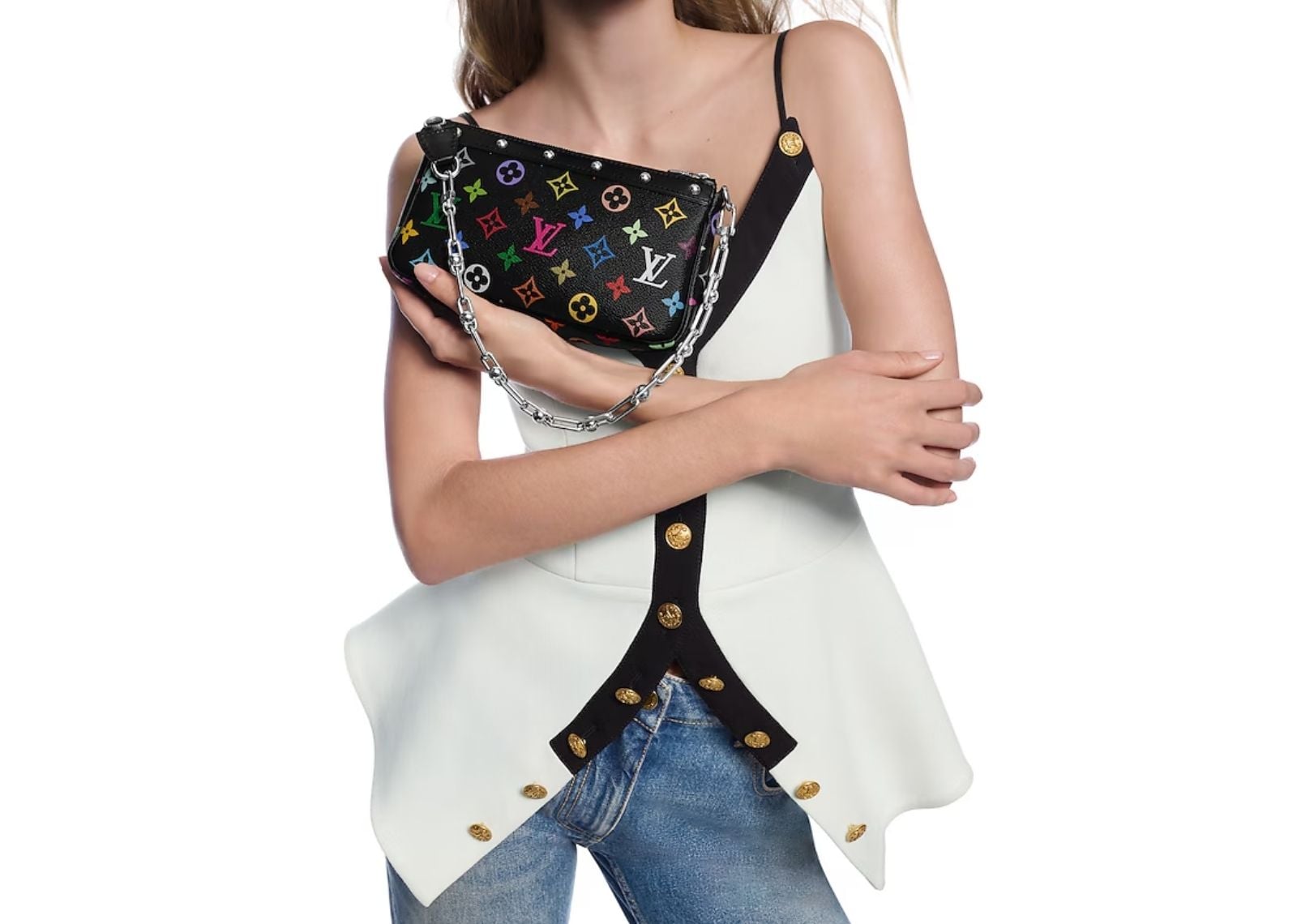 x Takashi Murakami Pochette Accessoires Black Multicolored