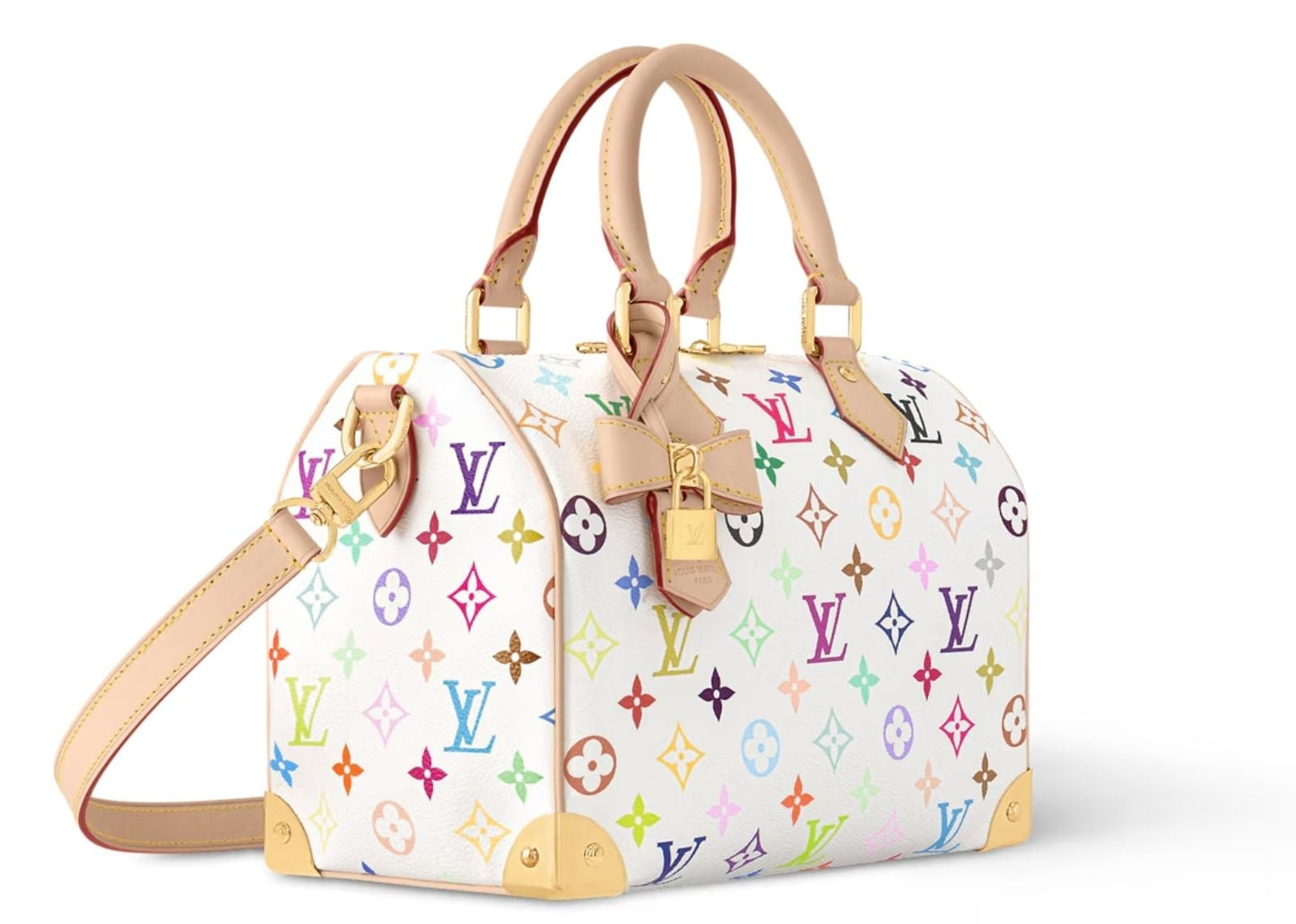 x Takashi Murakami Speedy Bandouliere 25 White Multicolored
