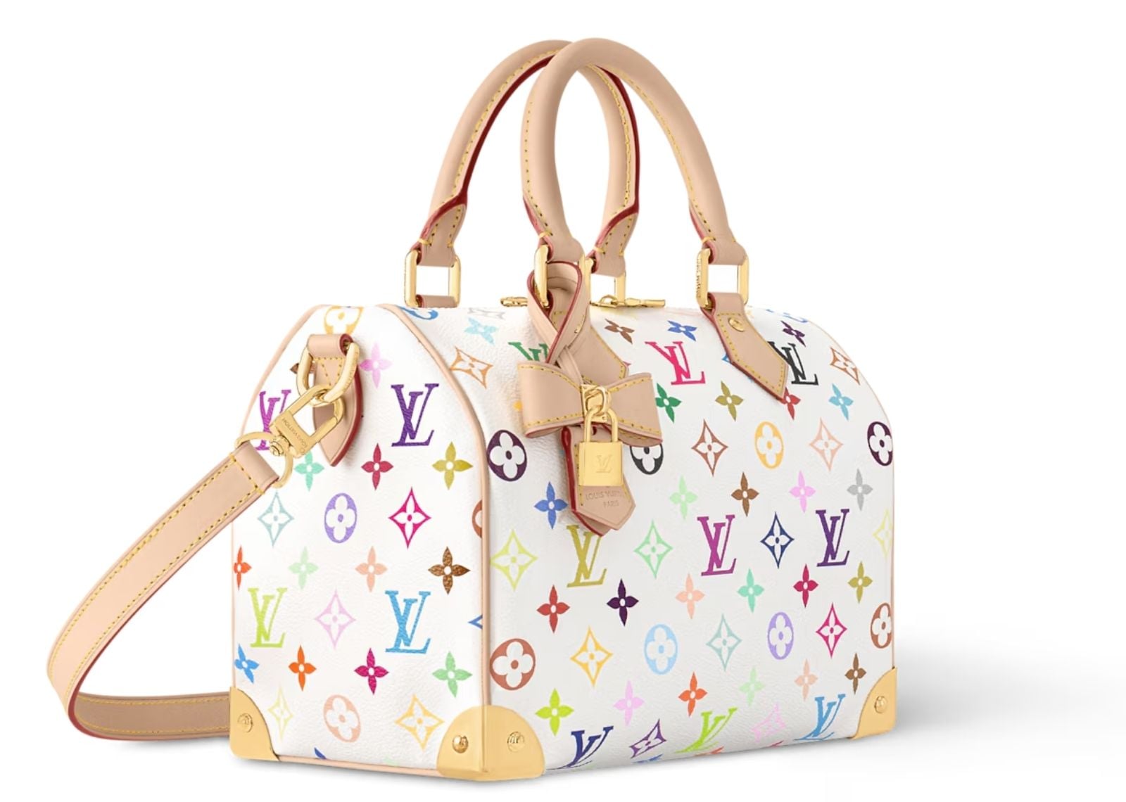 x Takashi Murakami Speedy Bandouliere 25 White Multicolored