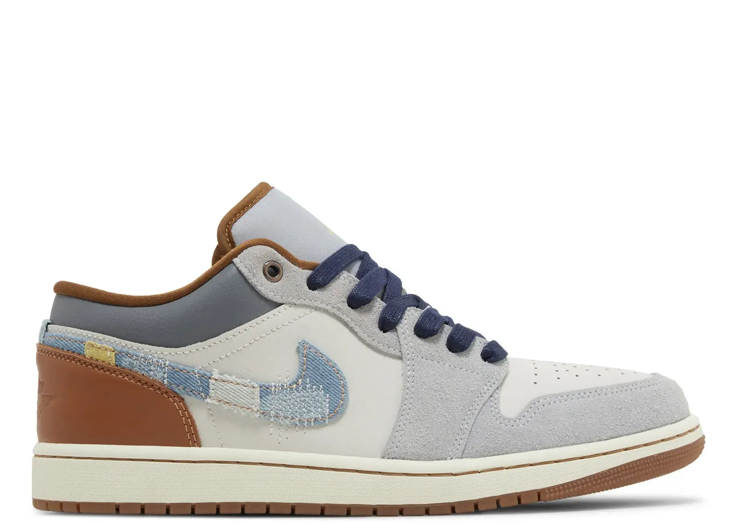 Air Jordan 1 Low SE Phantom Repaired Denim Swoosh